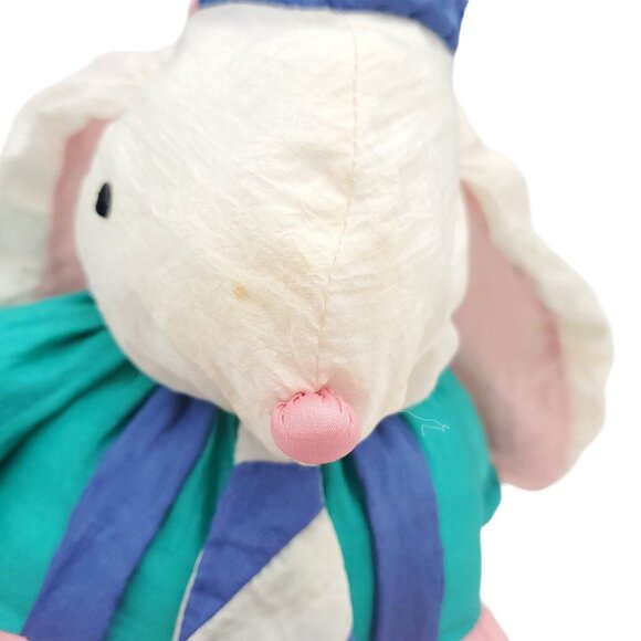 Vintage Dept 56 White‎ Nylon Easter Bunny Rabbit Plush Stuffed Animal 80s - Picture 3 of 6